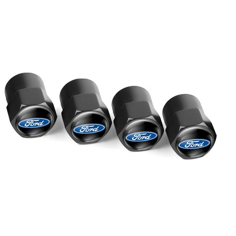 Naklejka Samochodowa 4 szt. Emblemat Samochodowy Nakrętki na Zawory Kół Opon Dla Ford Stracing Racing Fiesta Ranger Focus Kuga Mustang Trzpień Powietrza Korek Opony Samochodu