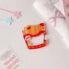 Cute Acrylic Cartoon Keychain Holder Burger Milk Cake Sandwich French Fries Shaped Decor For Bag Pendant Hook Key Hanging Gift
