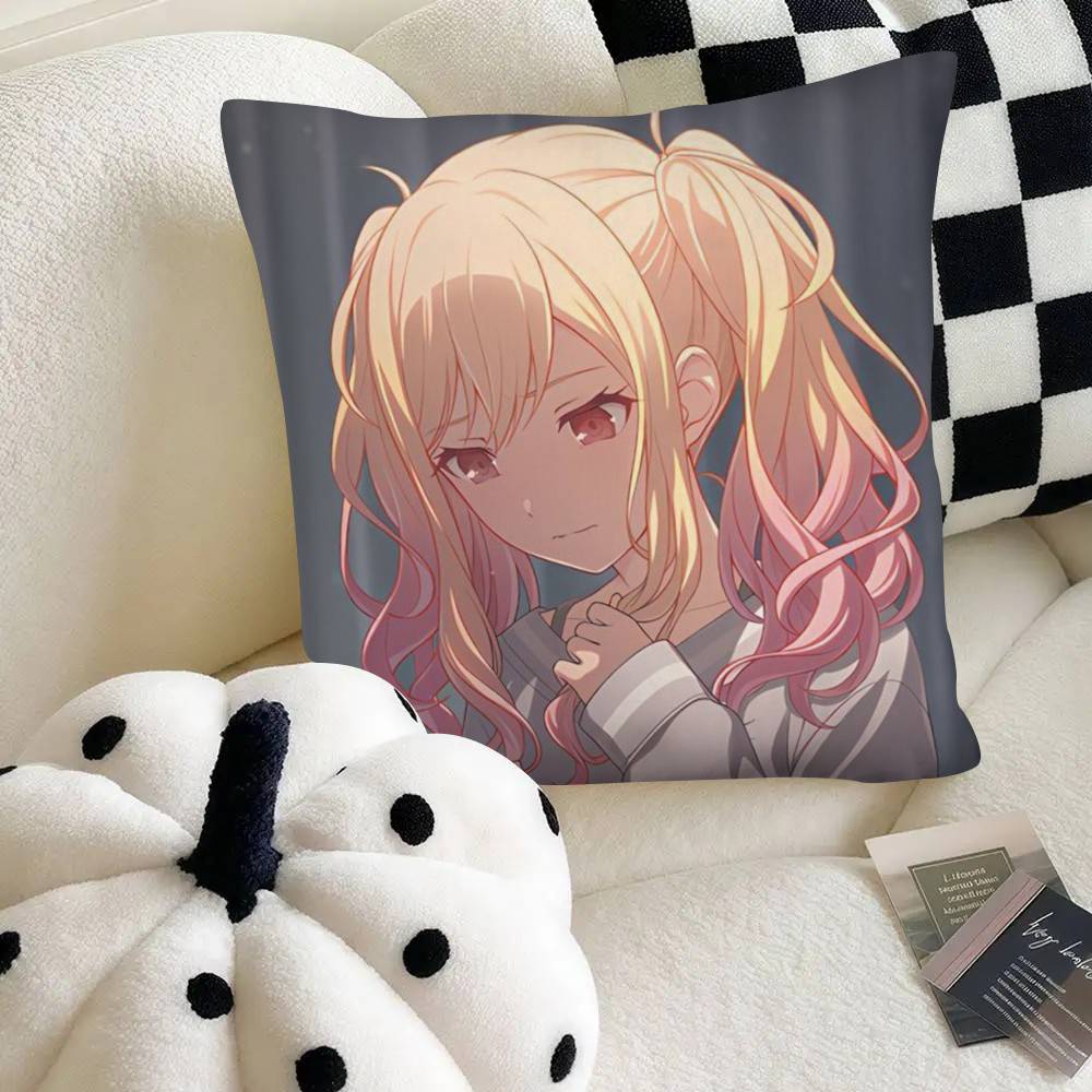 Creative Cartoon Leoneed Tenma Saki Pillow Case Fashion Square Pillowcase Bedroom Sofa Room Ins Decoration Leisure