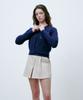 Salt And Chocolate Sac Logo Cable Round Cardigan Navy 4W2316002