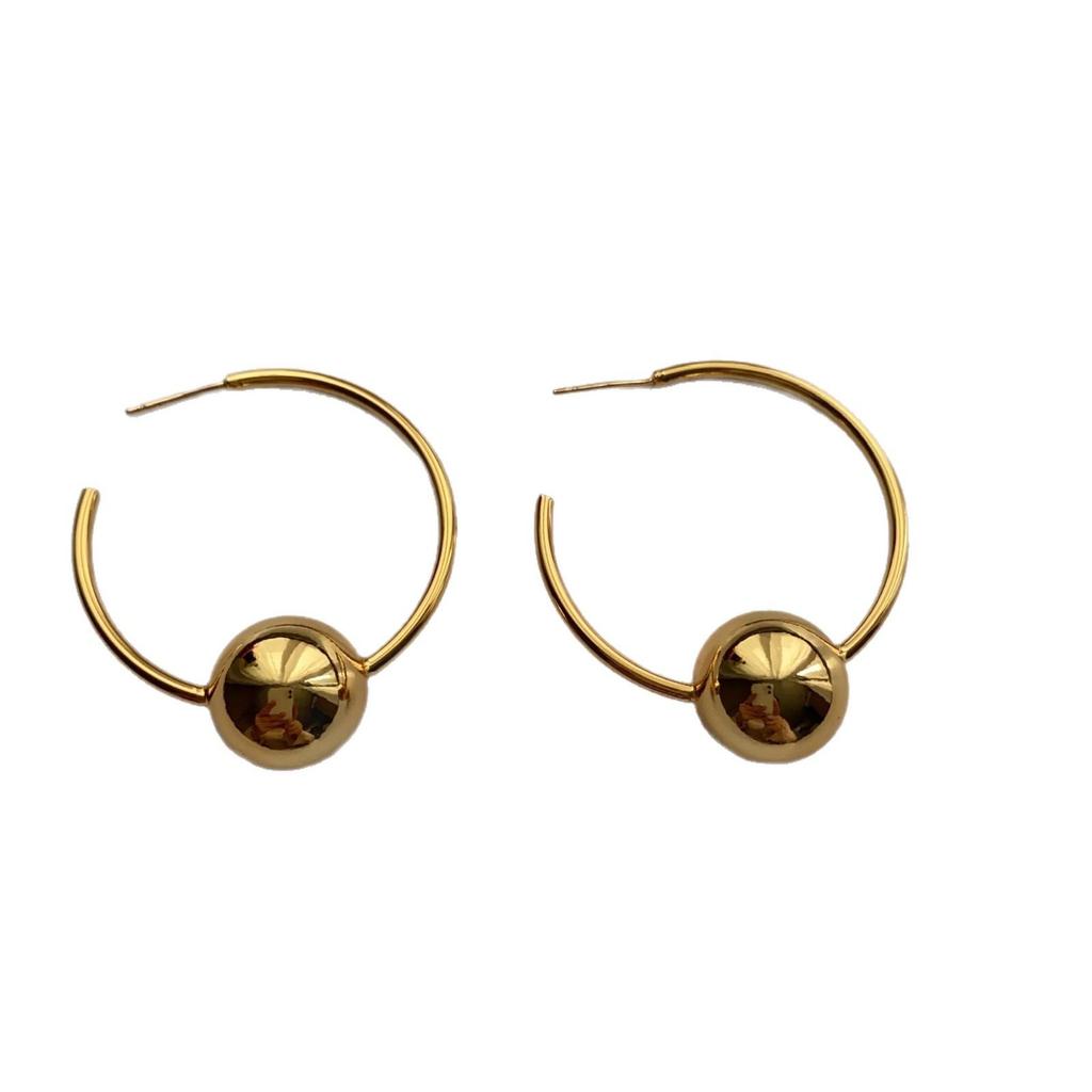 Simple Geometric Ball Earrings, Earrings, Light Luxury Earrings, High-End Sense, Niche Cold Wind Earrings.