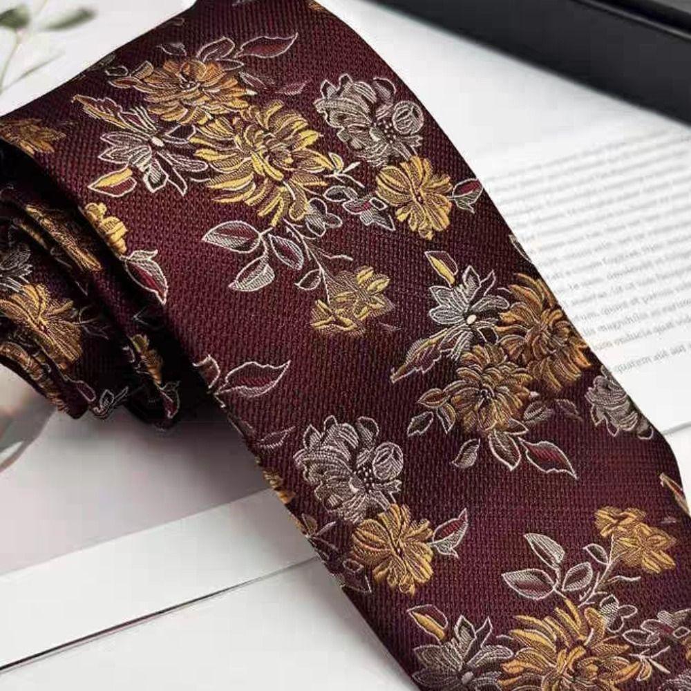 Jacquard Pattern Striped Tie 8CM Men Cravat Gentleman Shirt Necktie  Business