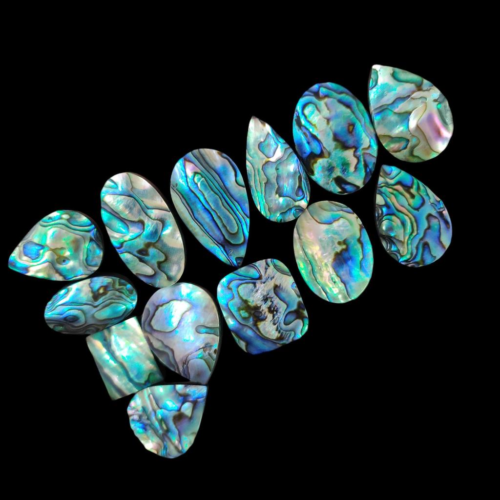 Polished Natural Abalone Shell, Abalone cabochon, Loose gemstone Lot, Healing Cabochon, Mix Shape Abalone Shell For Jewelry Making.