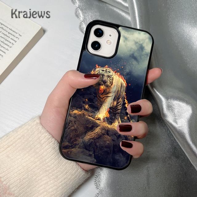Animal White Tiger Pattern Soft Phone Case Cover For iPhone 17 Air 16 15 14 Plus 11 12 13 Pro Max Coque Fundas