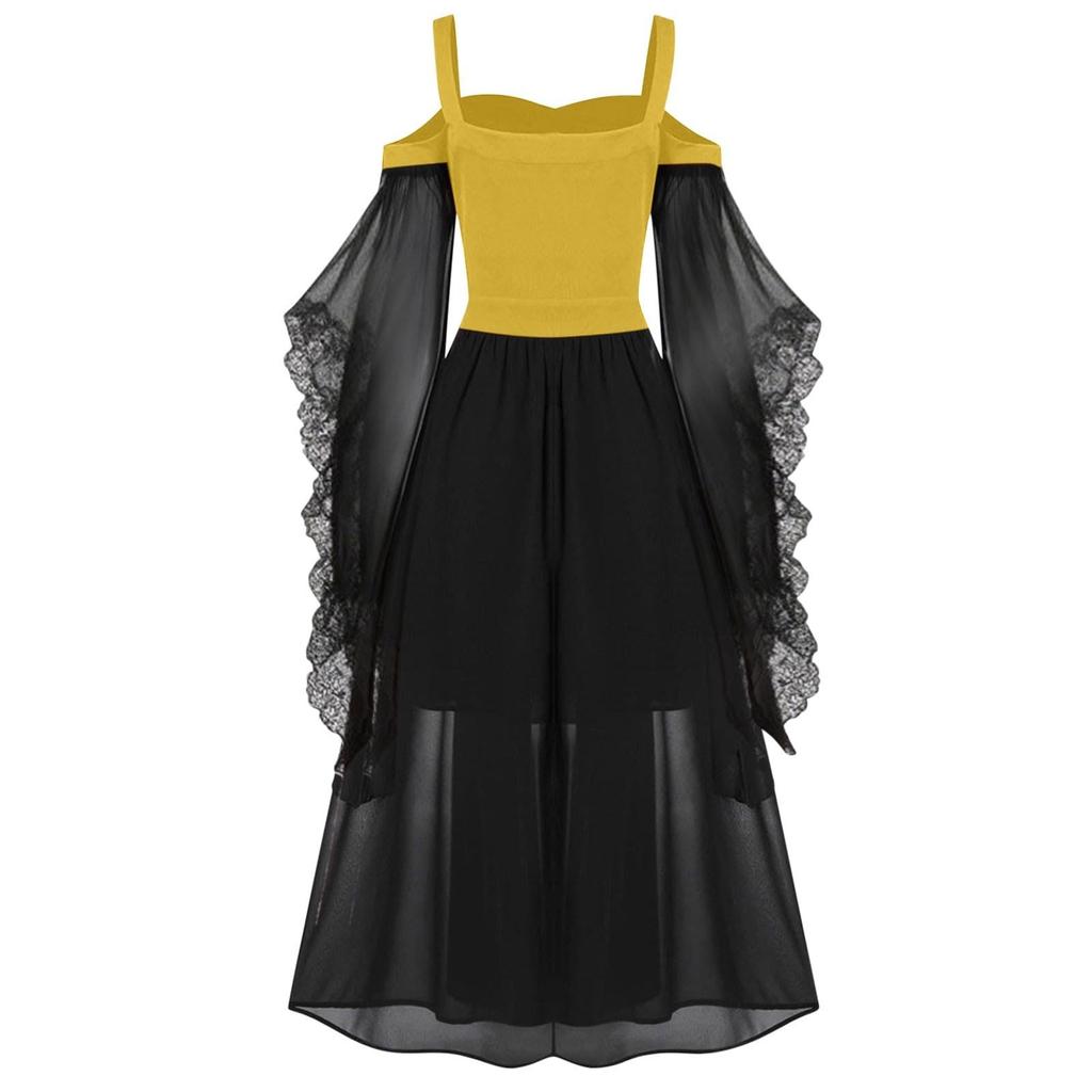 Women's Fashion Suspender Retro Lace Splicing Gothic Skirt