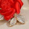 Brooch Pin 3D Rose Flower Shape Sparkling Rhinestones Inlaid Decorative Brooch Sweaters Collars Hats Bags Coats Scarves Accessory