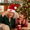 Měkká sváteční kostýmová rekvizita Zpívající a tančící Santa klobouk, Animovaný hudební vánoční klobouk Kývající do rytmu s aktivací pohybem po stisknutí, Plyšový