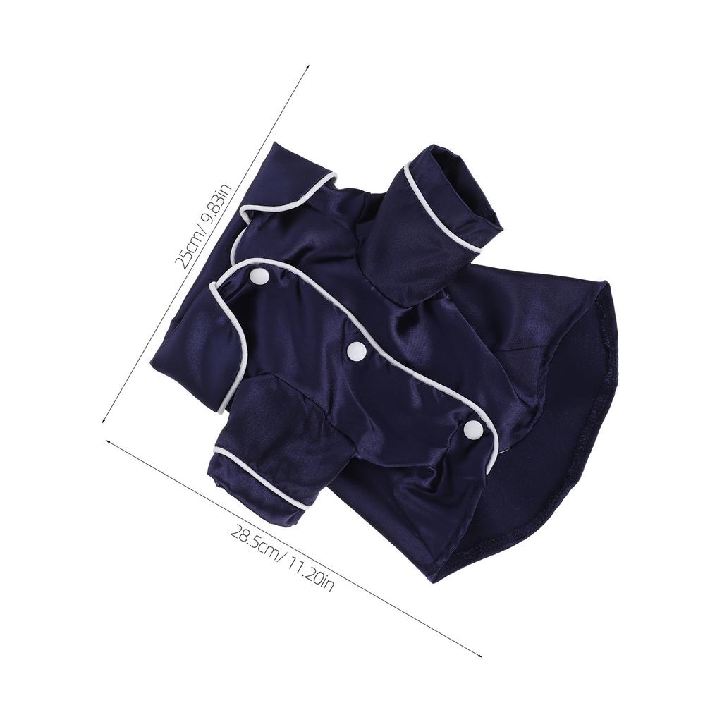 1Set Soft Lapel Dog Pajamas Silk Satin Two-Legged Sleepwear Shirt for Puppy Cat Small Dogs 3-3.5kg Breathable Loungewear Cosplay
