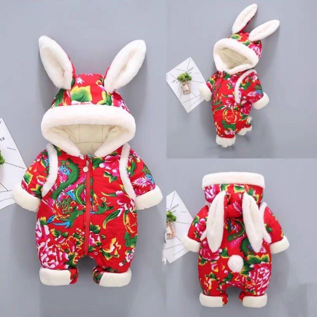

Winter Festive Floral Pet Outfit for Dogs & Cats XS: Back Length 19cm, 2 Jin красный