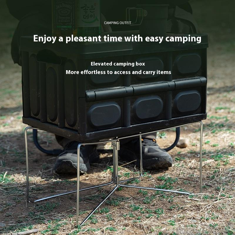 Camping Folding Cooler Box Stand Container Holder Shelf Outdoor Camping Supply Holder Folding Stand Ice Box Stand Aluminum Alloy
