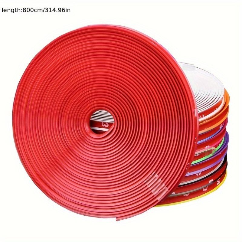 8M/ Rotolo Strisce per Cerchioni Auto Veicolo Colore Protezioni Cerchioni Ruota Striscia Decorativa Linea di Protezione Pneumatico Profilo in Gomma Striscia di Finitura Linea di Protezione Pneumatico