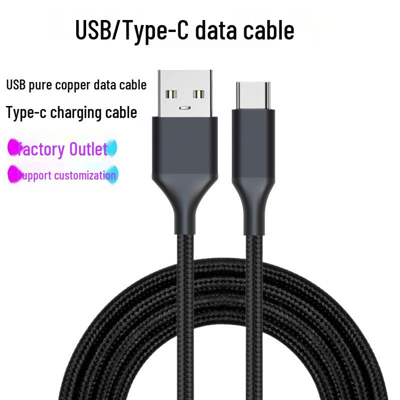 Fast Charging USB Type-C Cable for Android - 3A High Current, Aluminum Alloy, Data Transfer