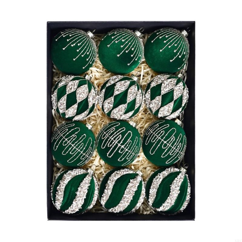 

12 Pcs Christmas Tree Decorations Christmas Ball Ornament Hanging Ball For Christmas Tree Home And Festival X3UC зелёный