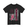 Niemand kämpft allein gegen Brustkrebs Amerikanische Flagge Rosa Schleife T-Shirt