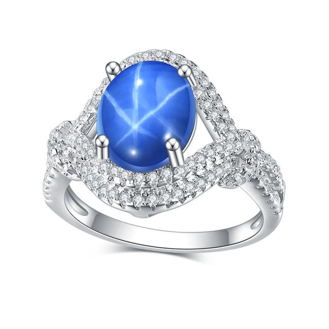 

Винтажное кольцо Gb с драгоценным камнем, изысканное синее кольцо с сапфиром Lindy Star из стерлингового серебра 925 пробы, подарки на день матери 8