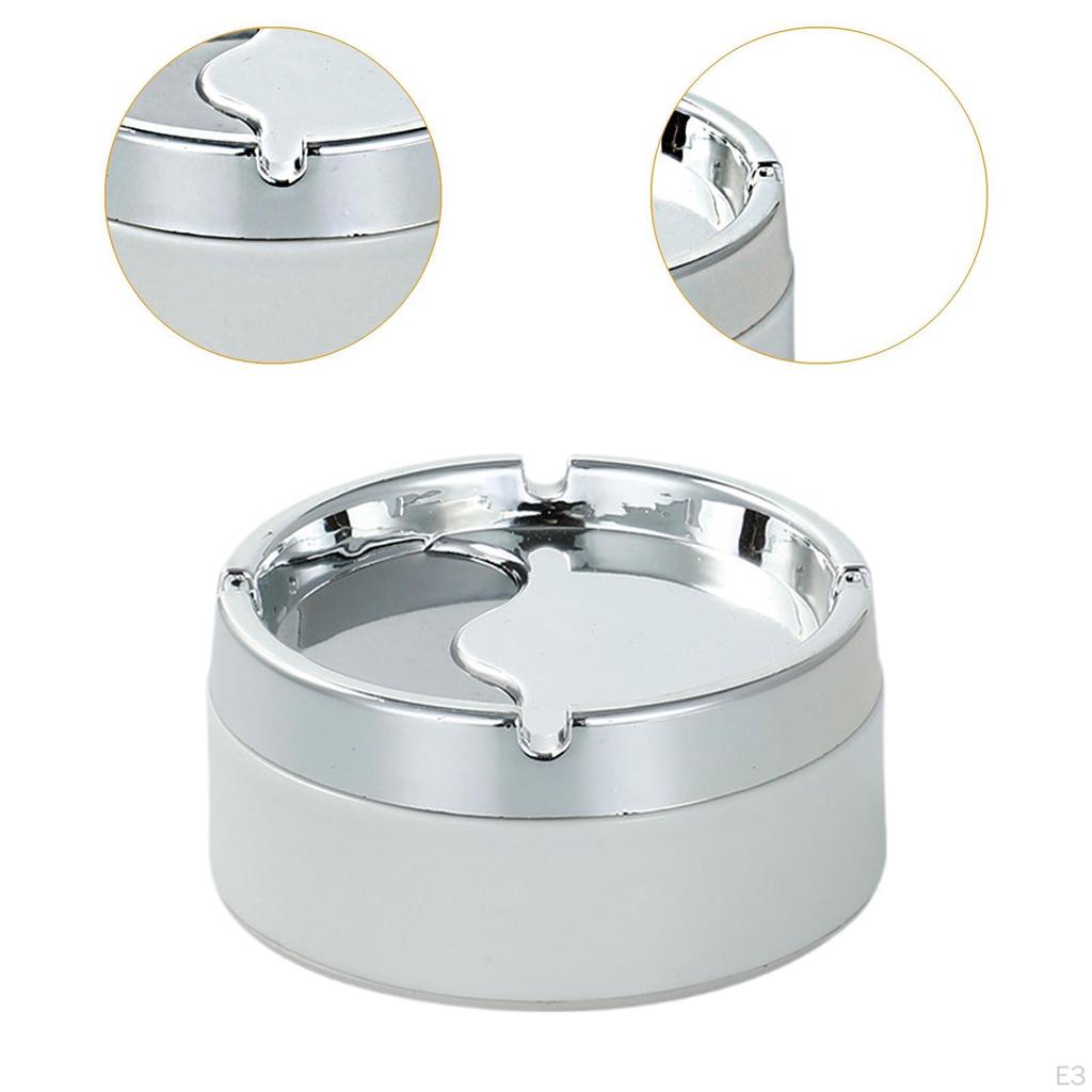 Modern Tabletop Ashtray Portable Stainless Steel for Parties Bar Car Black