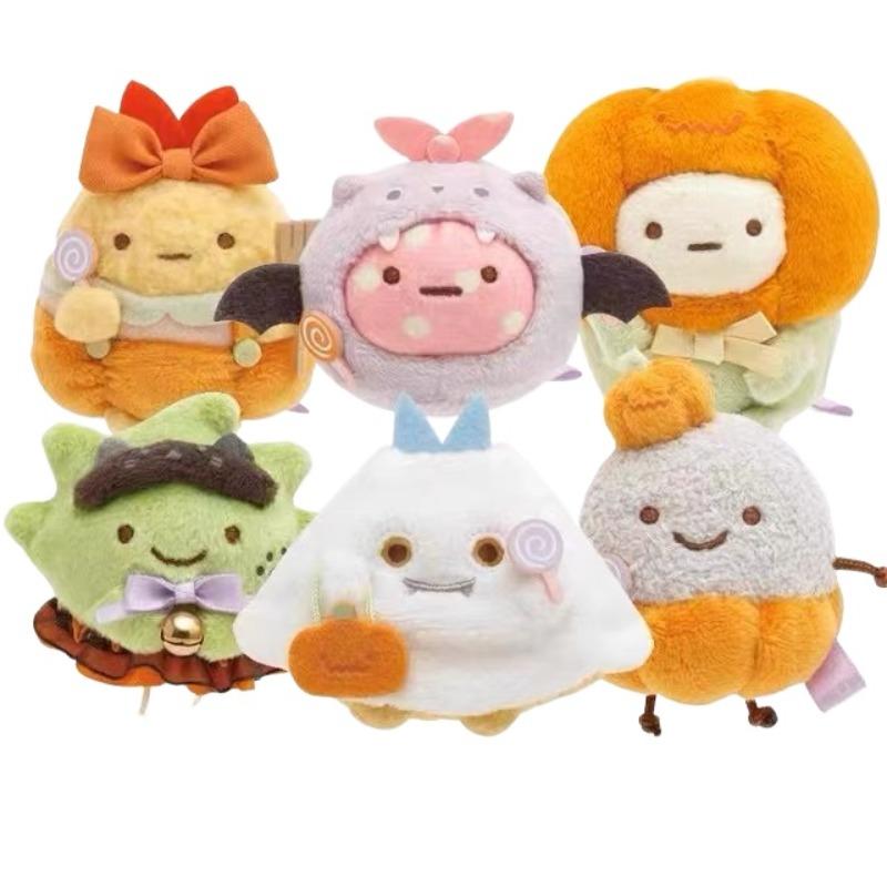 Kawaii Anime San-X Sumikkogurashi Sumikko Gurashi Stuffed Toys Halloween Pumking Dinosaur Rilakkuma Plush Keychain Kids Gifts