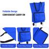 Foldable Shopping Trolley Bag with Wheels Collapsible Shopping Cart Reusable Foldable Grocery Bags Travel Bag Green
