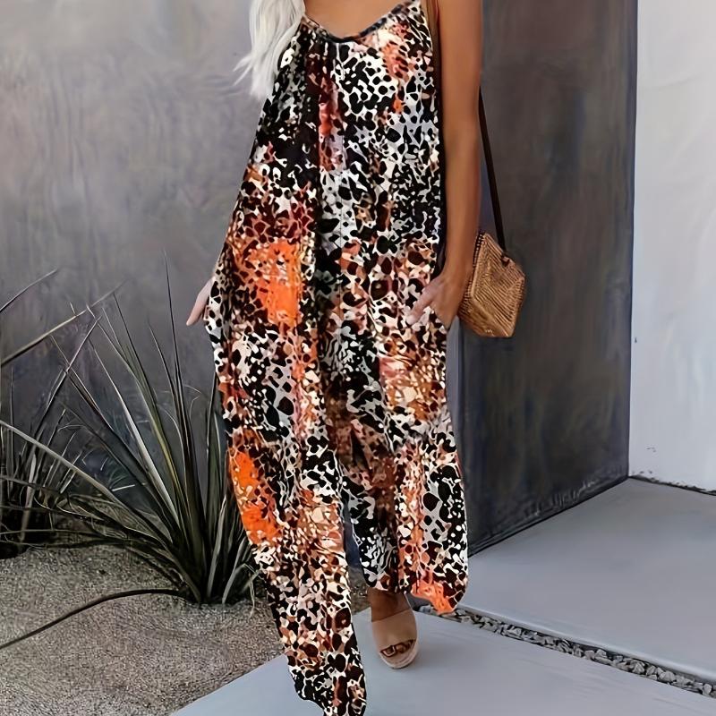 Women's Jumpsuit Women's Clothing Wholesale Russian European and American Suspender Sexy Wide Leg Pants