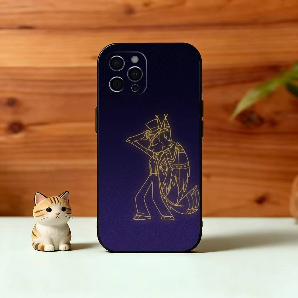 H-Hazbin H-Husk Phone Case For iPhone 17, 16,15,14,13,12,11 Plus,Pro Max, Others Soft Black Cover