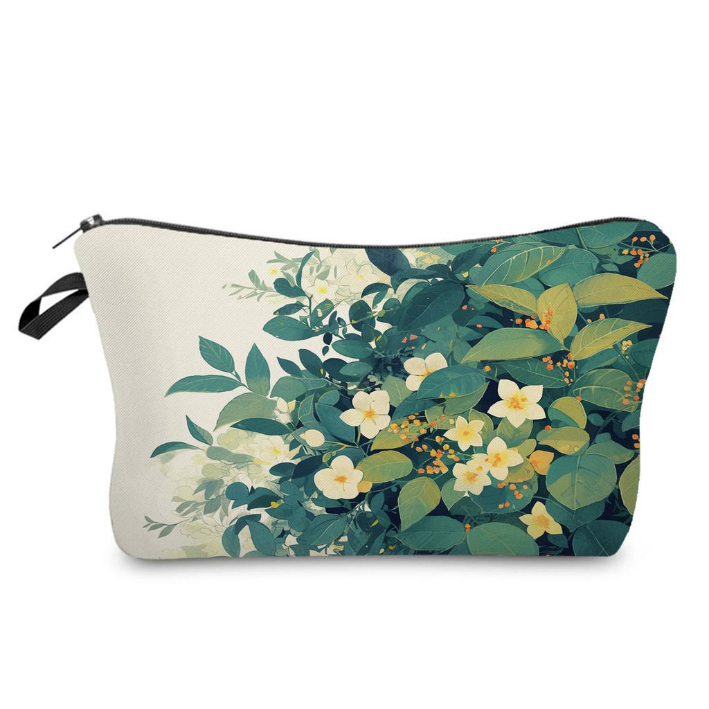 Women Plant Print Cosmetic Bag Toiletries Organize Travel Storage Case 6845