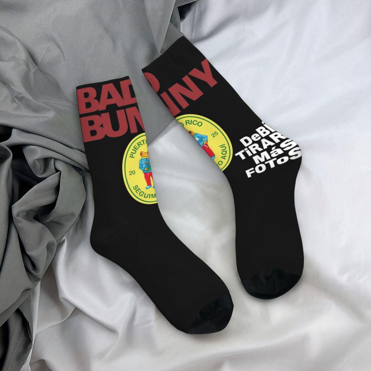 

Casual Bad Bunny DTMF Debi Tirar Mas Fotos Design Print Socks Spring Autumn Winter Comfortable Crew Socks Sweat Absorbing One Size