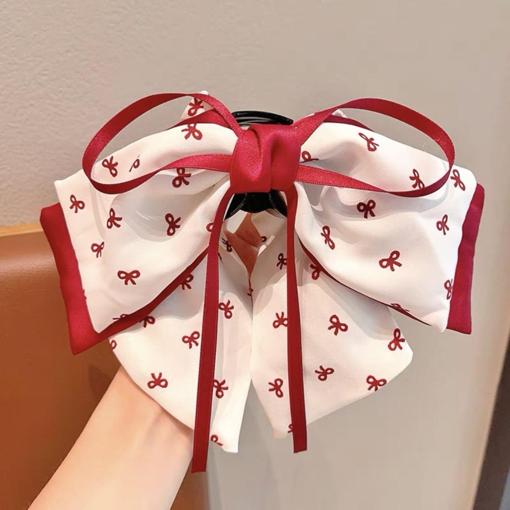 Bow Ponytail Buckle Clip Korean Style Princess Hair Claw Cute Sweet Bow Hair Clip  Girls