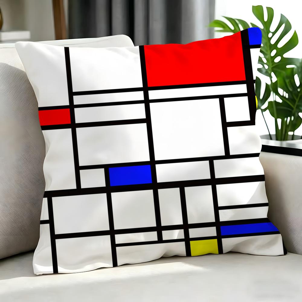 Art PPiet Mondrianed Cushion Cover Cushion Cover Set Pcs x x x Pillowcase Decorative Sofa Home Decor
