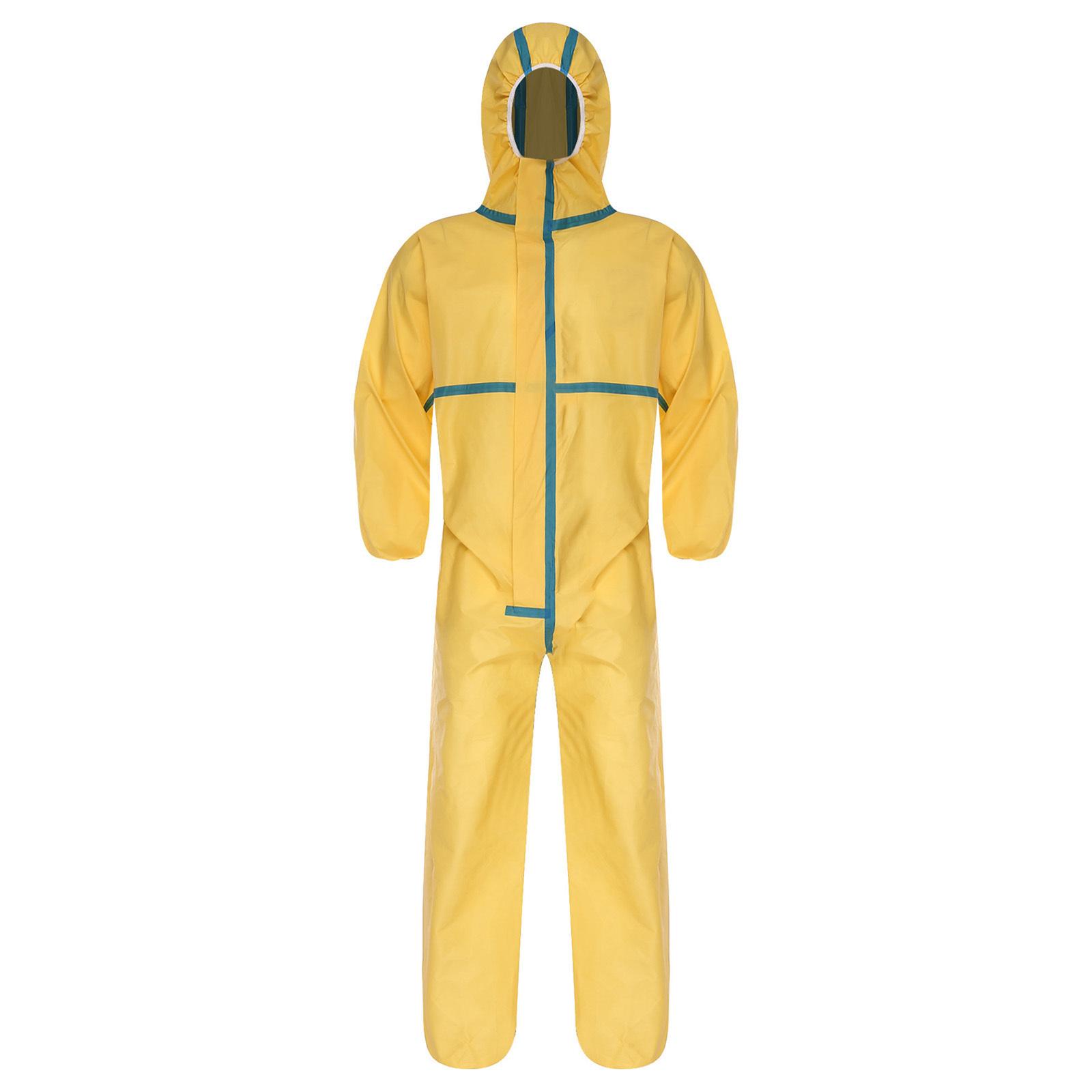 

Unisex Protective Hoodie Coveralls Waterproof Full body Jumpsuit Lab Workwear L жовтий