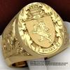 1 Stück Luxus Krone Löwe Schild Ringe für Männer Vintage Mode Edelstahl Hip Hop Gelbgold Antik Punk Verlobung Schmuck