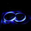 2X Auto Led Car Cup Holder Bottom Pad LED Hub Lamp Cover Trim Atmosphere Lamp Welcome Light Anti-slip Mat Colorful Light Coaster