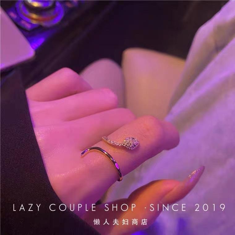 Serpentine Designer Ring, Female Niche Design Sense, Cold Wind, Open Index Finger Ring, Light Luxury Tide