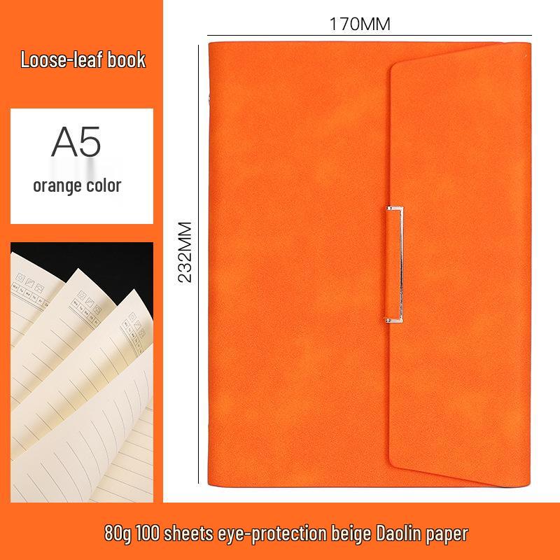 A5 Three-fold Notebook with Loose-leaf Sheets, Magnetic Closure, and Custom Gift Box - Business Diary with Personalized Designs