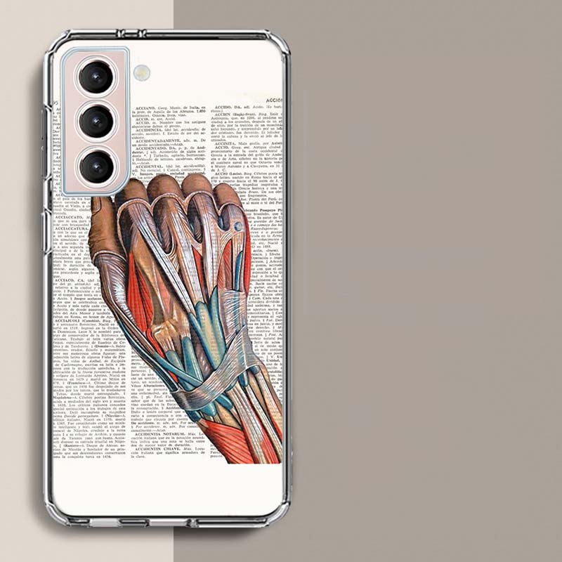 Medical Human Organs Brain Meridian Kidney Phone Case For Samsung S25+ Edge Galaxy S24 FE S23 Ultra Capa Shell S22+ S21 Plus S20