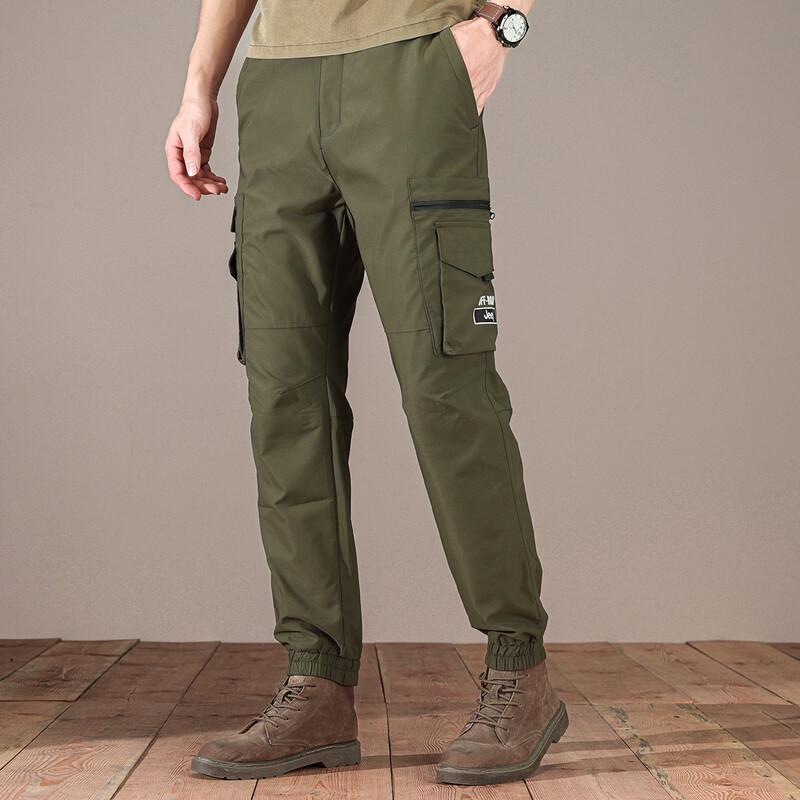 JEEP Men s Loose Straight Multi-Pocket Casual Pants XL