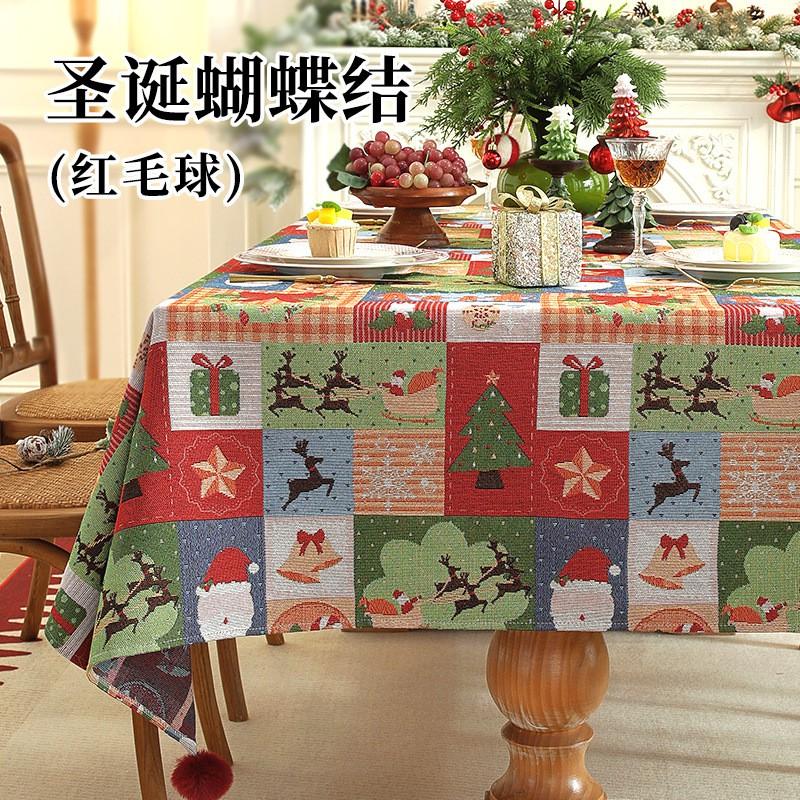 Christmas Square Tablecloth Festive Decor Dining Coffee Table Anti-dust Wear-resistant