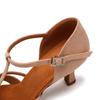 Scarpe da Danza Latina Donna Signora T-strap Salsa Tango Sala da Ballo Scarpe da Ballo Standard Altezza Tacco 7.5CM