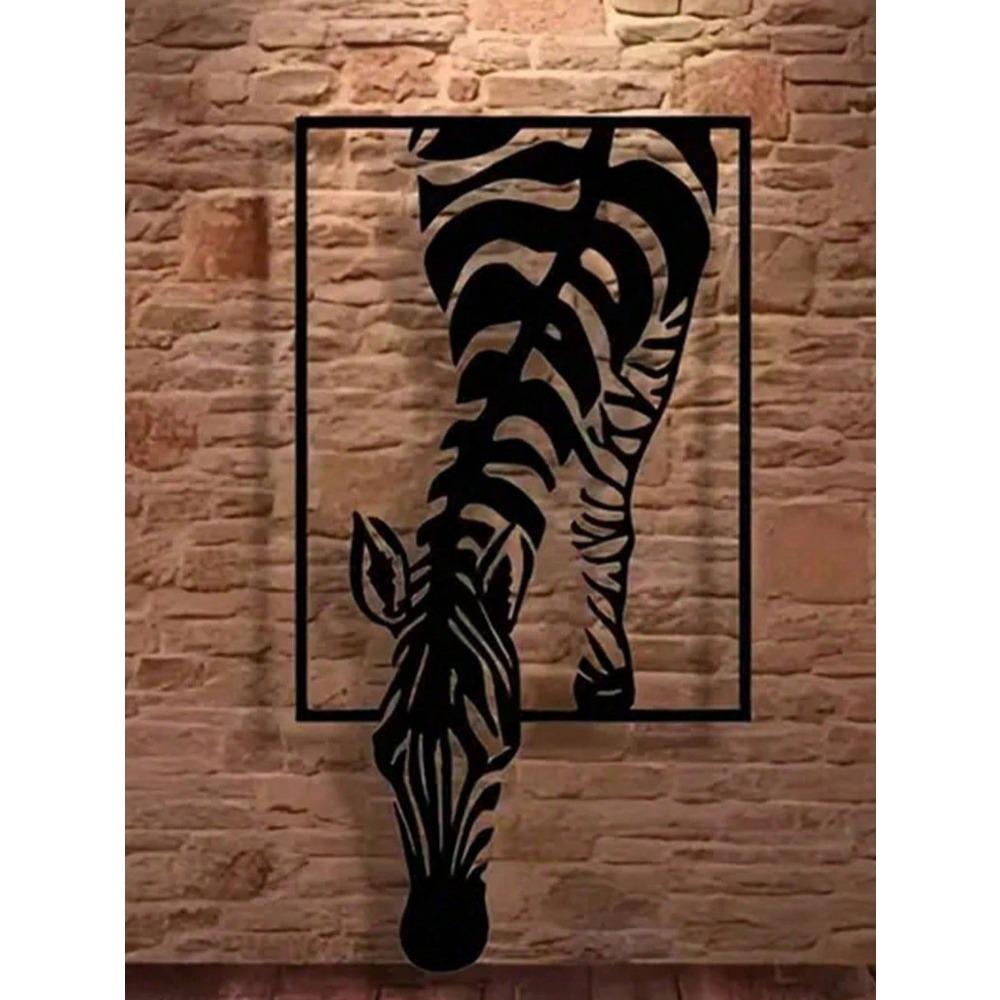 Forged Metal Zebra Wall Decor Modern Farmhouse Bohemian Animal Art