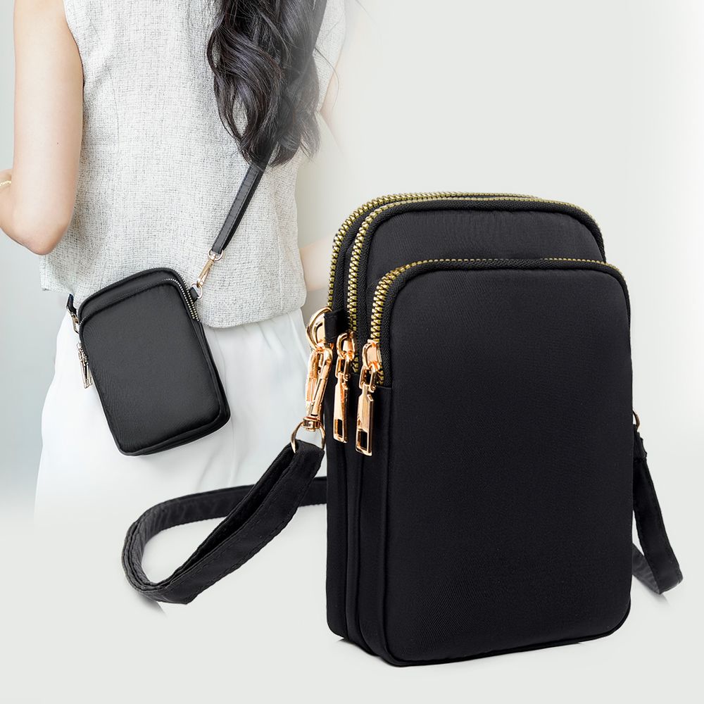 Bolsa para Celular Bolsa Transversal Feminina Mini Bolsa de Lona Versátil Estilo Vertical Ombro Único Porta-Chaves Porta-Moedas
