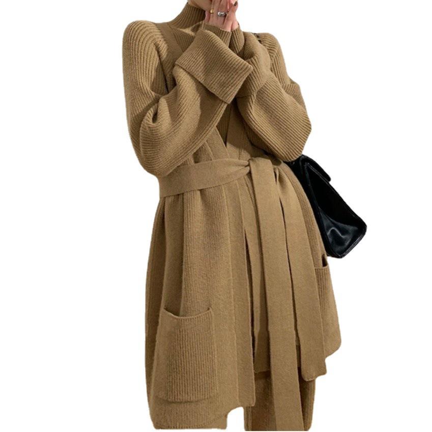 3 Pack pletené široké kalhoty svetr Cardigan