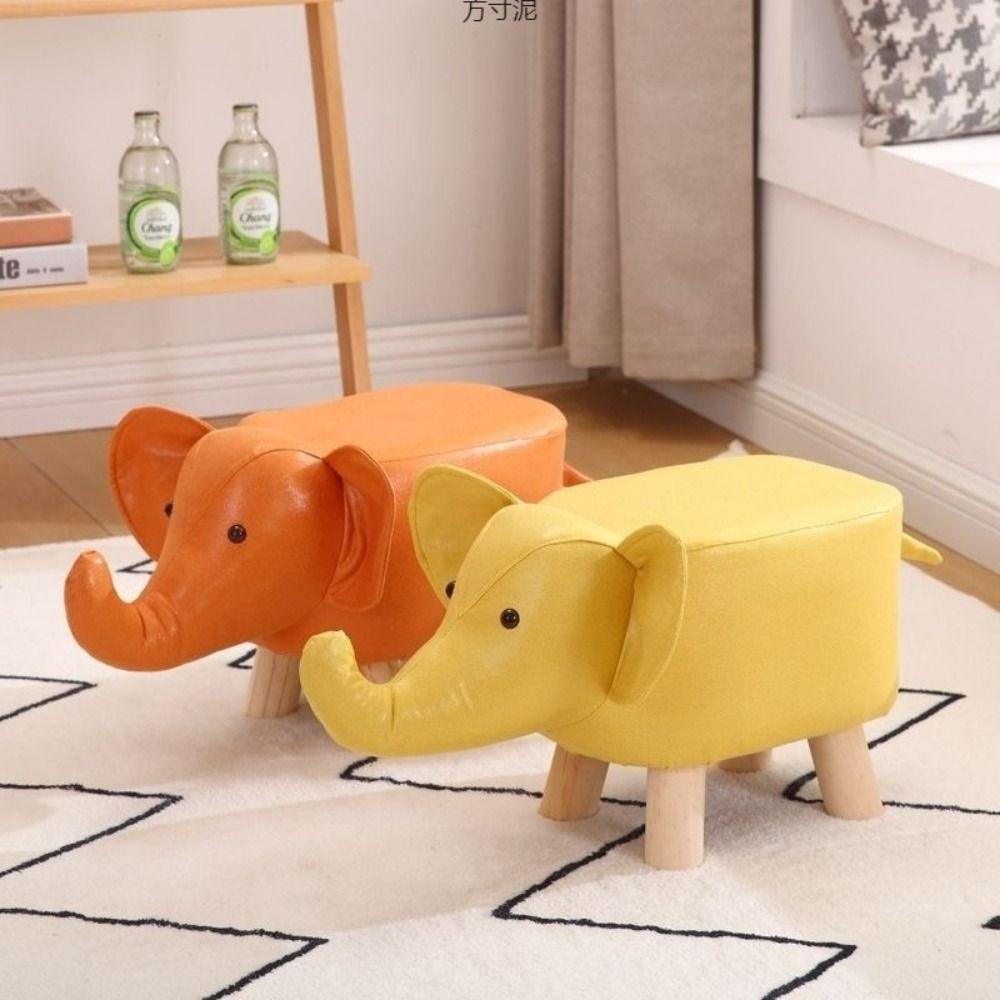 Gambe in Legno Massiccio Sedia Seduta Robusta Sgabello Elefante per Bambini Sgabello a Piedi Elefante Domestico