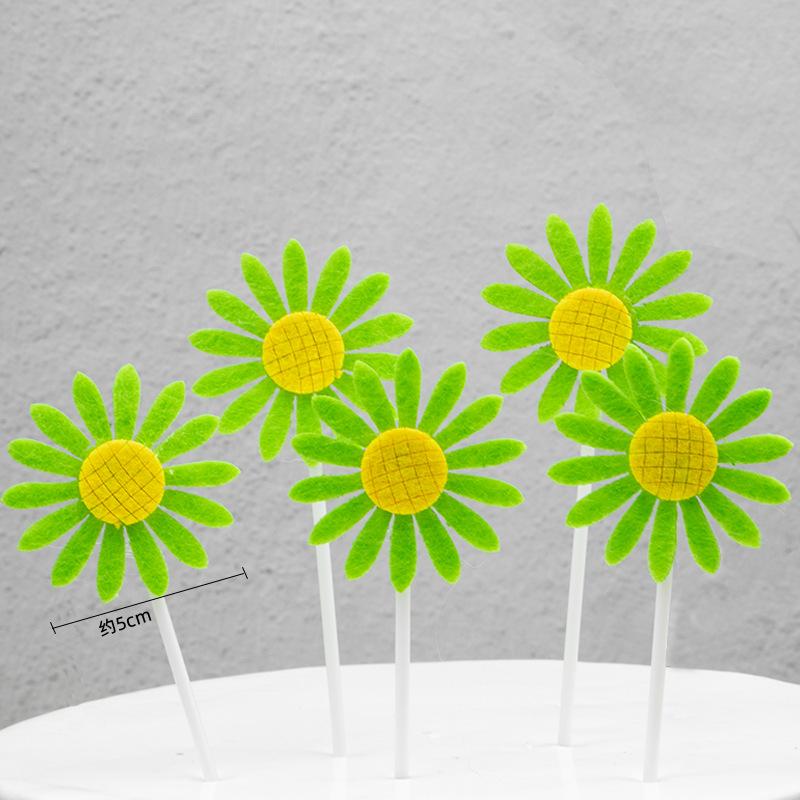 Sunflowers, Cake Baking Decoration Cards, Plugins, Sunflower Flags, Dessert Table Decorations, Card Inserts, Set of 5