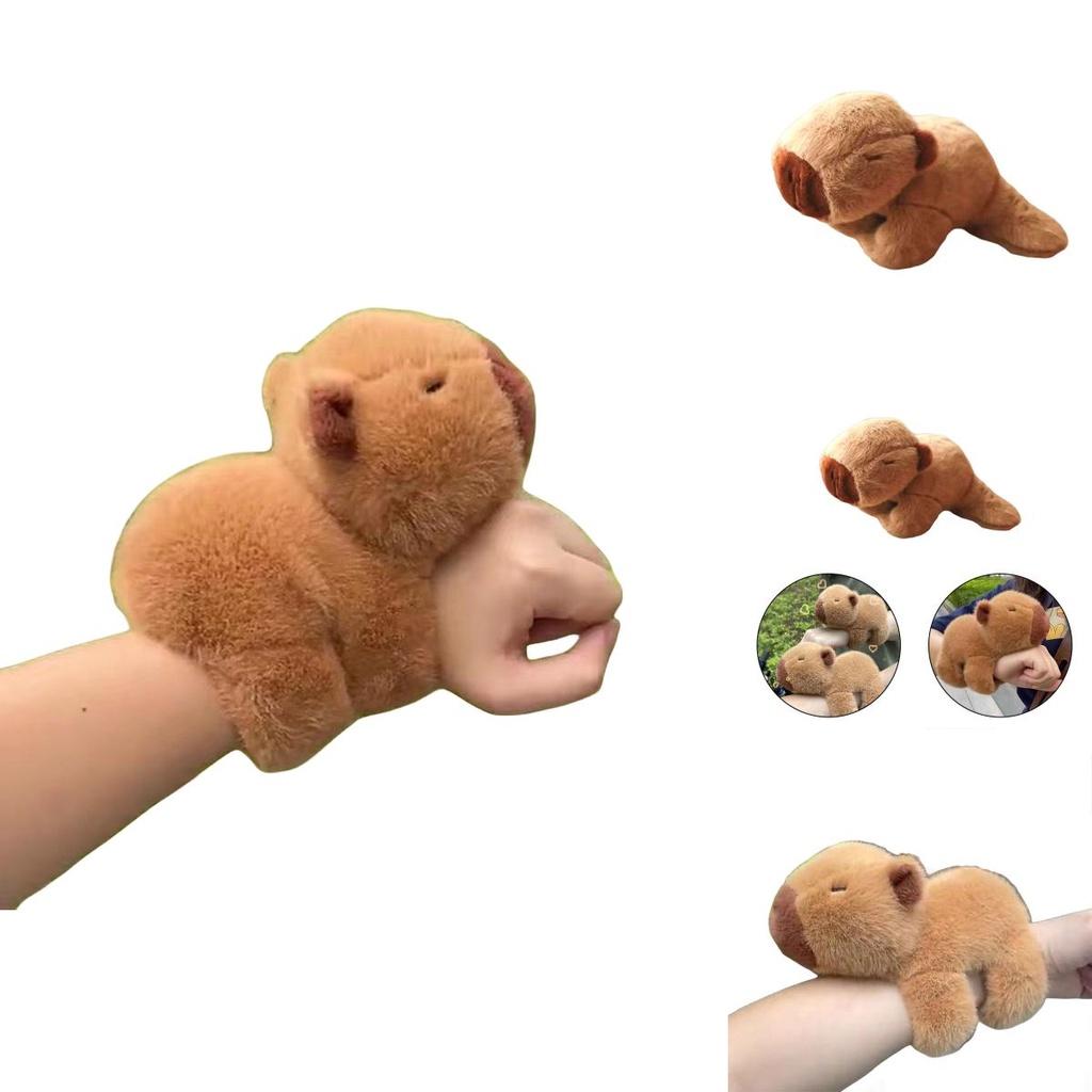 New Trendy Plush Capybara Poppa Ring Water Rat Poppa Bracelet Popular Animal Plush Toy Poppa Ring Birthday