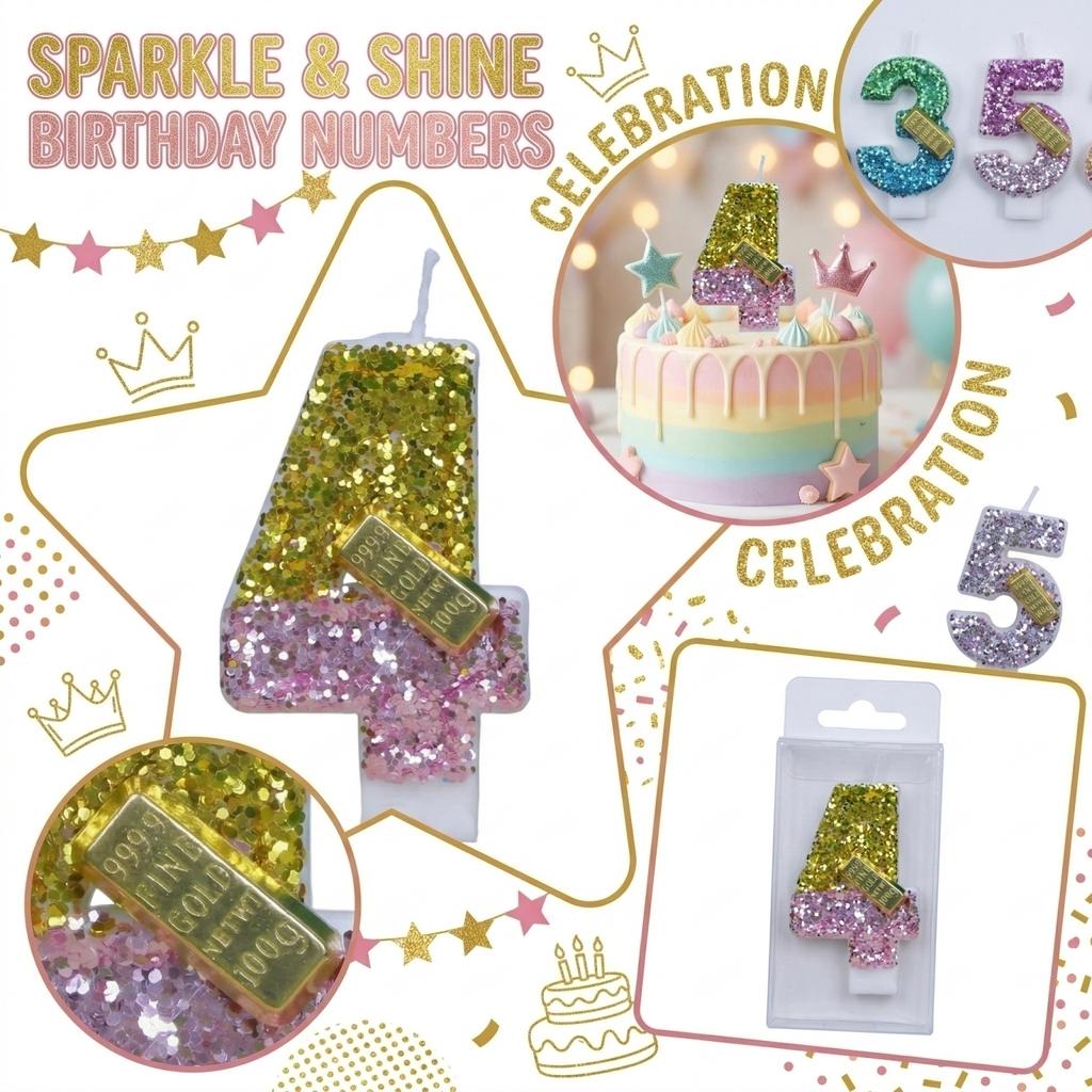 Fashion Cartoon Creative Birthday Candles Party Digital Candles