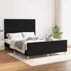 Bed Frame without Mattress Black 140 x 190 cm Fabric