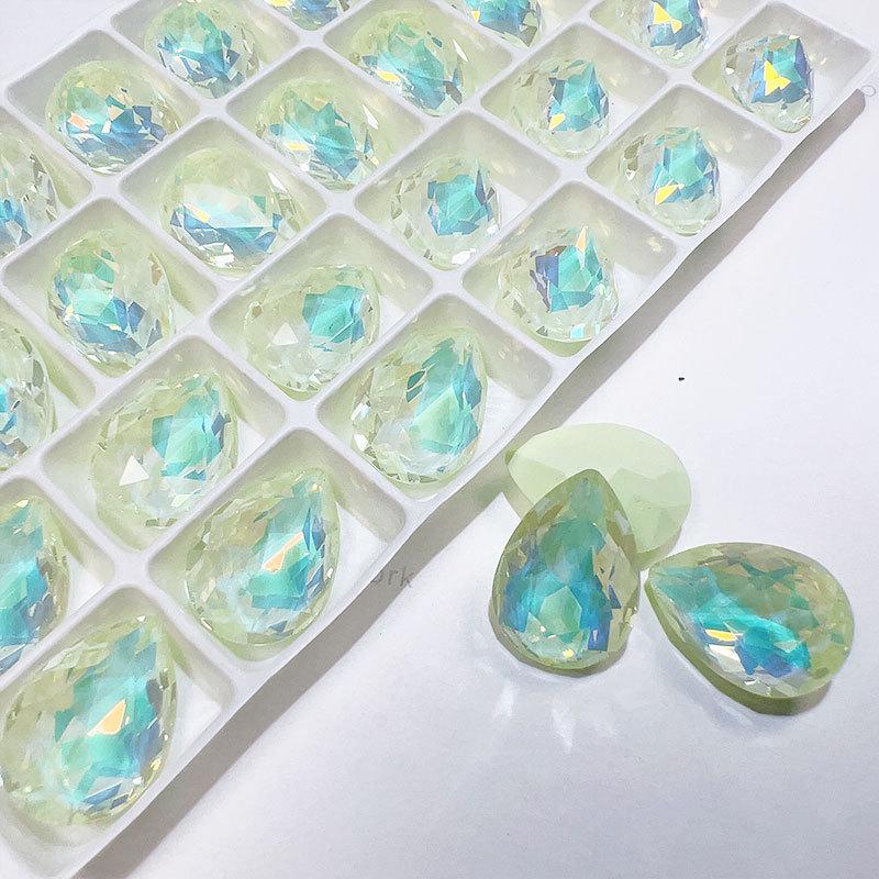 K9 13x18mm Teardrop Mocha Diamond Acetate Jewelry DIY Accessories
