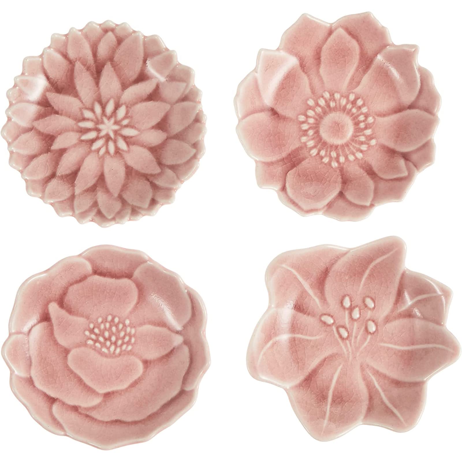 

Aito Small Set of x Coral Seto Microwave and Dishwasher Made in Product Number 288550 Katachi Plates, 4, Approx. 7.7 7.5 cm, Pink, Ware, Safe,