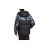 Adidas Neo Logo Print Camouflage Stripe Pattern Spliced Hooded Down Jacket Unisex Outerwear Black HN4764