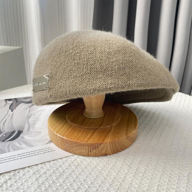 

Металлическая этикетка Шерстяной берет Женский Британский Ретро Кепка газетчика Двусторонний Шерстяной Берет Литературная Шляпа художника one size