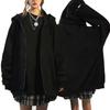 Unisex bluza z kapturem na zamek, gładka, casualowa, uliczna, luźny krój, długi rękaw
